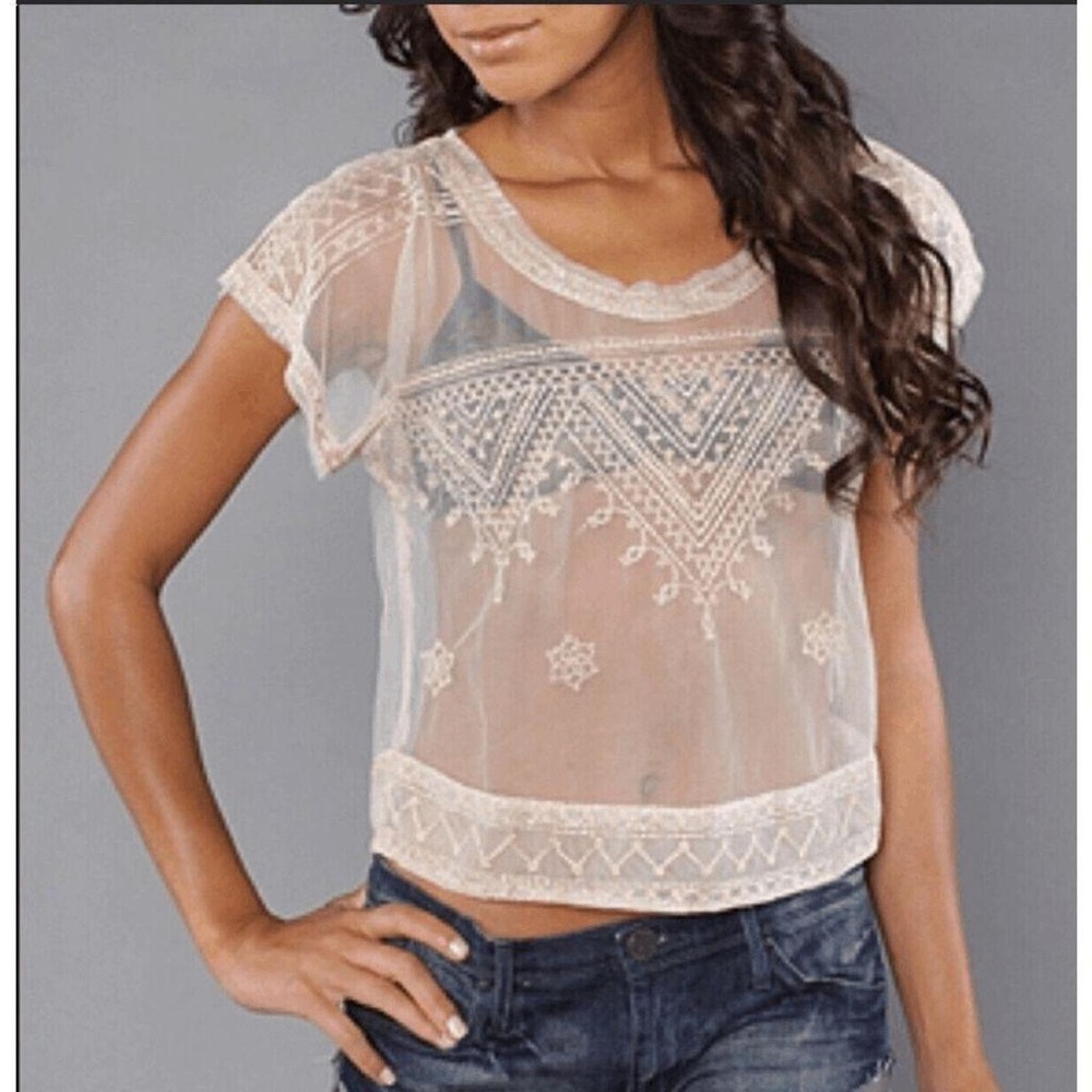 Free People Vicki mesh top